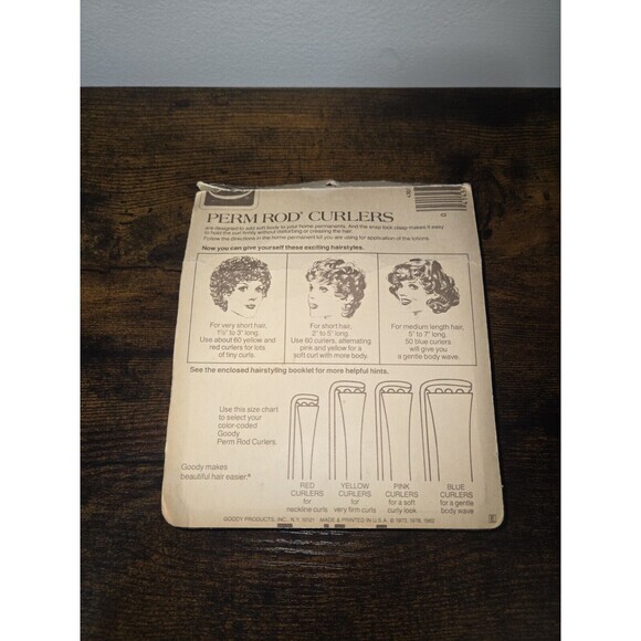 Vintage Goody 8 Large Perm Rod Curlers New In Box #430 / 4 Pink Snap Lock Clasp - Picture 5 of 5